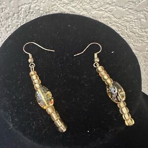 Elegant Gold Beaded Earrings